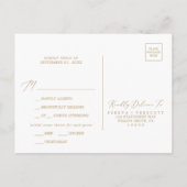 Delicate Gold Calligraphy Menu RSVP Briefkaart (Achterkant)
