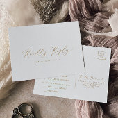 Delicate Gold Calligraphy Menu RSVP Briefkaart