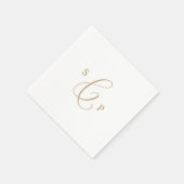 Delicate Gold Calligraphy Monogram Wedding Servet (Hoek)