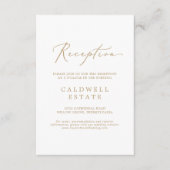 Delicate Gold Calligraphy Reception Insert Kaart (Voorkant)