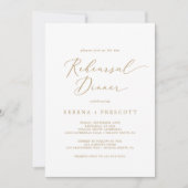 Delicate Gold Calligraphy Rehearsal Dinner Kaart (Voorkant)