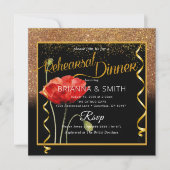 Delicate Gold Calligraphy Rehearsal Dinner Kaart (Voorkant)