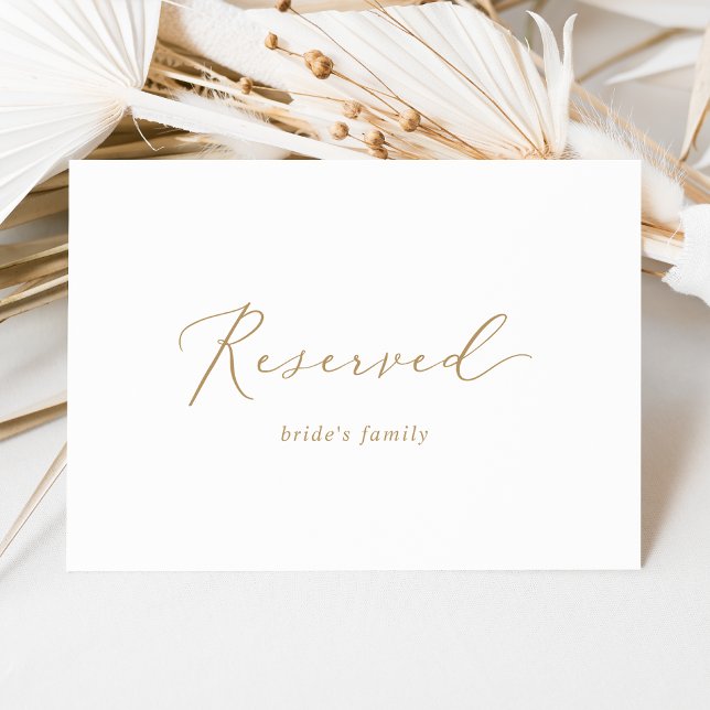 Delicate Gold Calligraphy Reserved Sign (Creator heeft geüpload)