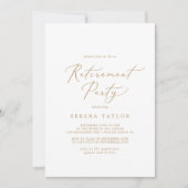 Delicate Gold Calligraphy Retirement Party Kaart (Voorkant)