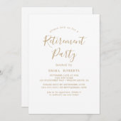 Delicate Gold Calligraphy Retirement Party Kaart (Voorkant / Achterkant)