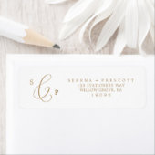 Delicate Gold Calligraphy Return Address Label (Insitu)