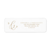 Delicate Gold Calligraphy Return Address Label (Voorkant)