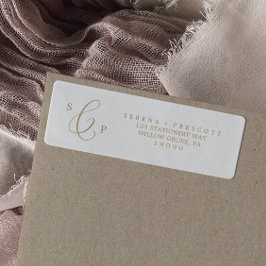Delicate Gold Calligraphy Return Address Label
