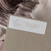 Delicate Gold Calligraphy Return Address Label