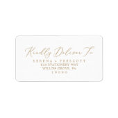 Delicate Gold Calligraphy RSVP Adresetiketten Etiket (Voorkant)