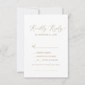 Delicate Gold Calligraphy Song Request RSVP-kaart RSVP Kaartje (Voorkant)