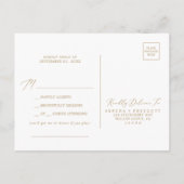 Delicate Gold Calligraphy Song RSVP Briefkaart (Achterkant)