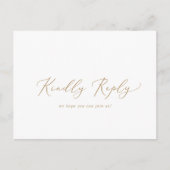 Delicate Gold Calligraphy Song RSVP Briefkaart (Voorkant)