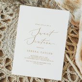 Delicate Gold Calligraphy Sweet Sixteen Birthday Kaart