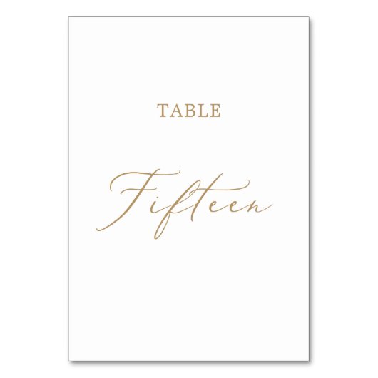 Delicate Gold Calligraphy Table 15 Kaart (Achterkant)