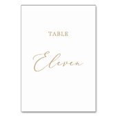 Delicate Gold Calligraphy Table Eleven Kaart (Voorkant)