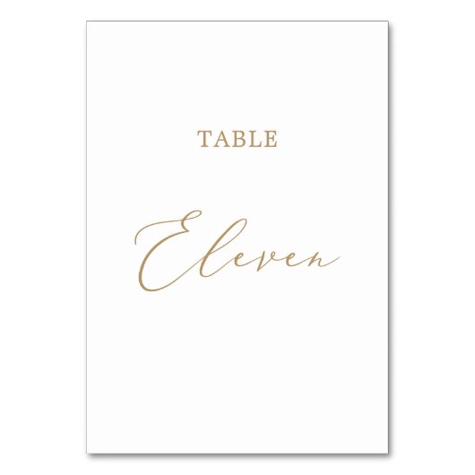 Delicate Gold Calligraphy Table Eleven Kaart (Voorkant)