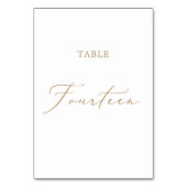 Delicate Gold Calligraphy Table Fourteen Kaart (Achterkant)