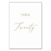 Delicate Gold Calligraphy Table Twenty Kaart (Achterkant)