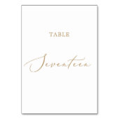 Delicate Gold Calligraphy Table zeventien Kaart (Voorkant)