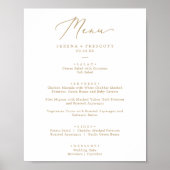 Delicate Gold Calligraphy Wedding Dinner Menu Poster (Voorkant)