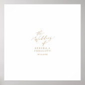 Delicate Gold Calligraphy Wedding Guest Signing Poster (Voorkant)