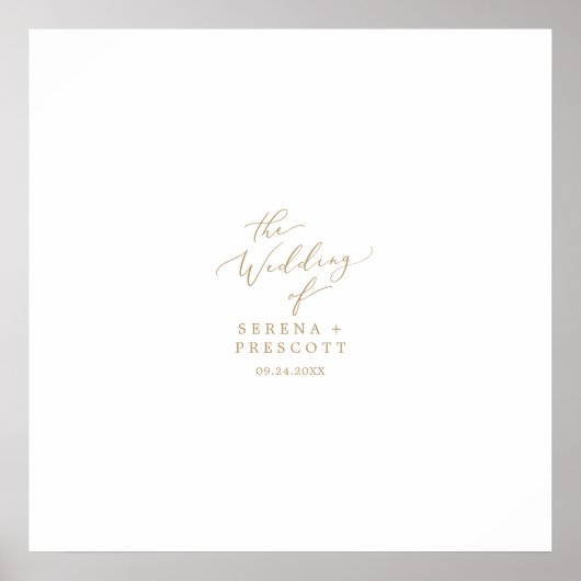 Delicate Gold Calligraphy Wedding Guest Signing Poster (Voorkant)