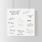 Delicate Gold Calligraphy Wedding Guest Signing Poster