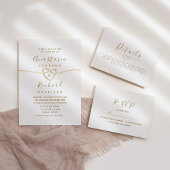 Delicate Gold Calligraphy Wedding Kaart