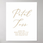Delicate Gold Calligraphy Wedding Petal Toss Poster (Voorkant)