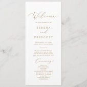 Delicate Gold Calligraphy Wedding Programme Programmakaart (Voorkant)
