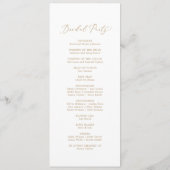 Delicate Gold Calligraphy Wedding Programme Programmakaart (Achterkant)