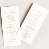 Delicate Gold Calligraphy Wedding Programme Programmakaart