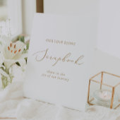 Delicate Gold Calligraphy Wedding Scrapbook Reclamebord Met Voetstuk