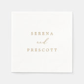 Delicate Gold Calligraphy Wedding Servet (Voorkant)