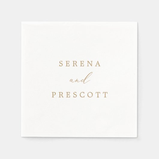 Delicate Gold Calligraphy Wedding Servet (Voorkant)