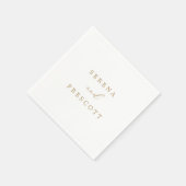 Delicate Gold Calligraphy Wedding Servet (Hoek)