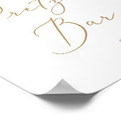 Delicate Gold Calligraphy Wedding Soft Pretzel Bar Poster (Hoek)