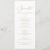 Delicate Gold Calligraphy Wedding Sweets Menu (Voorkant)