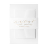 Delicate Gold Calligraphy Wedding Uitnodigingen Wikkel (Voorkant Voorbeeld)