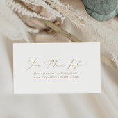 Delicate Gold Calligraphy Wedding Website Informatiekaartje