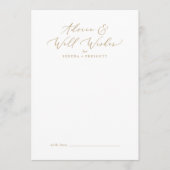 Delicate Gold Calligraphy Wedding Well Wishes and  Advieskaart (Voorkant)