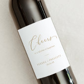 Delicate Gold Cheers Wedding Wine Labels Wijn Etiket