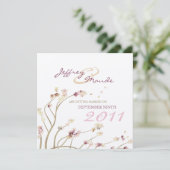 Delicate Gold Cherry Blossom Save the Date (Staand voorkant)