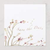 Delicate Gold Cherry Blossom Save the Date (Achterkant)