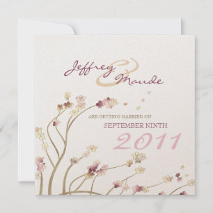 Delicate Gold Cherry Blossom Save the Date