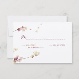 Delicate Gold Cherry Blossom Wedding RSVP