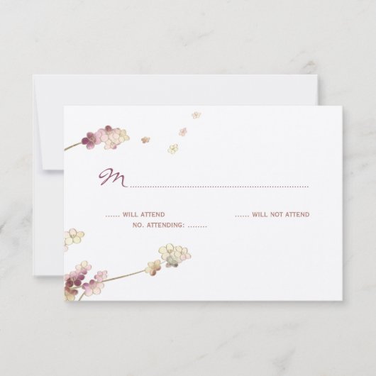 Delicate Gold Cherry Blossom Wedding RSVP Kaartje (Voorkant)
