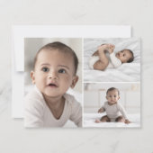 Delicate Gold Cream 3 Foto Boho Kruisdoop Bedankkaart (Voorkant)