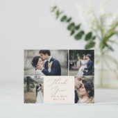 Delicate Gold Cream 4-fotosjabloon Bedankt Briefkaart (Staand voorkant)
